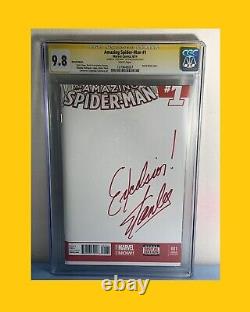 (ONLY 1 EXIST) STAN LEE sign CGC 9.8 AMAZING SPIDER-MAN #1 inscribed EXCELSIOR