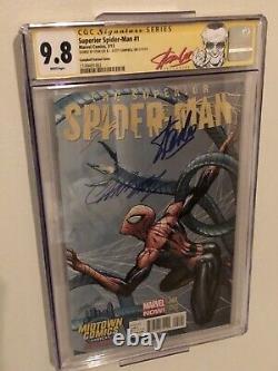 Rare Spider Man #1 Signed Stan Lee & Scott Campbell Spiderman #1 Cgc 9.8 Auto