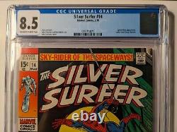 SILVER SURFER #14 CGC 8.5 OWithW PAGES Spider-Man app. Stan Lee Marvel March 1970