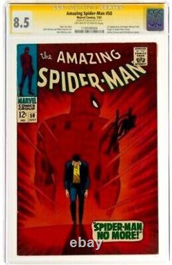 STAN LEE Signed 1967 Amazing SPIDER-MAN #50 SS Marvel Comics CGC 8.5 Rare VF+