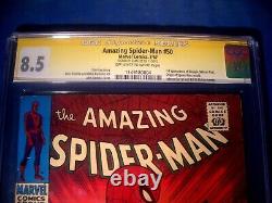 STAN LEE Signed 1967 Amazing SPIDER-MAN #50 SS Marvel Comics CGC 8.5 Rare VF+