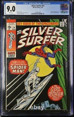 Silver Surfer 14 CGC 9.0 Stan Lee First Silver Surfer and Spider-Man battle