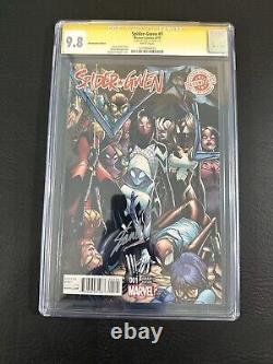 Spider Gwen #1 CGC SS 9.8 Stan Lee Signed Decomixado Variant Silver Ink 2015