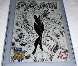 Spider-Gwen #1 CGC SS Signature Autograph STAN LEE 9.8 Midtown Comics Sketch Var