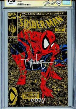 Spider-Man 1990 1 CGC 9.8 SS X2 Gold variant cover Stan Lee Todd McFarlane WP