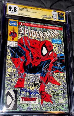 Spider-man 1 CGC 9.8 SS STAN LEE & TODD MCFARLANE SIGNED 1990 TORMENT 1st? Print