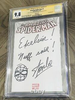 Spider-man 1 Cgc 9.8 Ss Signed Quote & Sketch By Stan Lee Excelsior! Nuff Said