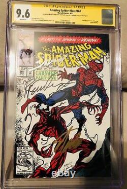 Spiderman 361 CGC 9.6 Signed X3! Stan Lee, Bagley & Emberlin