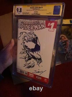 Stan Lee Signed & Sketch Cgc 9.8 Amazing Spider-Man #1 Stan Lee & Mark Bagley