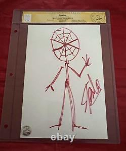 Stan Lee Spider-Man Doodle Sketched & Signed by Stan Lee! CGC! Marvel Very Rare