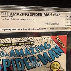 Stan Lee & Todd McFarlane Amazing Spider-Man #312 CGC 9.4 Unique Piece Slabbed