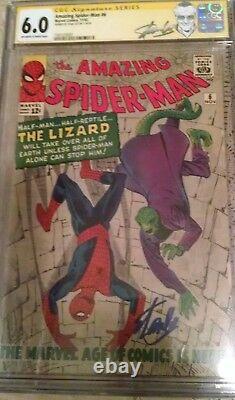 Stan Lee hand signed Amazing Spider-Man #6 CGC 6.0 signature series 1st Lizard