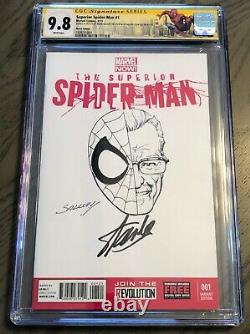 Superior Spider-man 1 Cgc Ss 9.8 Sketch Mark Bagley Signed Stan Lee Nyc Label