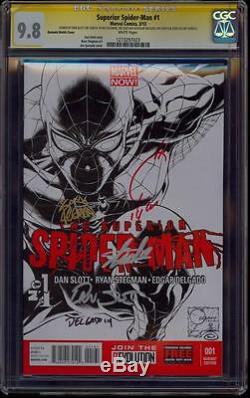 Superior Spiderman 1 Sketch Variant Cgc 9.8 5x Ss Stan Lee Quesada Slott Stegman