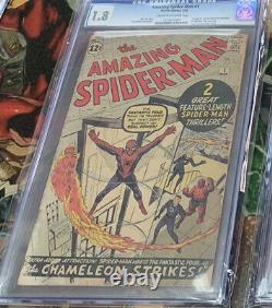 The Amazing Spider-Man #1 March 1963 Marvel 3/63 Origin Fantastic Four CGC 1.8