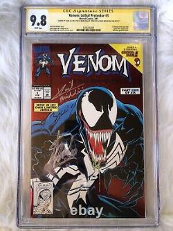 Venom Lethal Protector Red #1 CGC SS 9.8 3x SIGNED Stan Lee Bagley Michelinie
