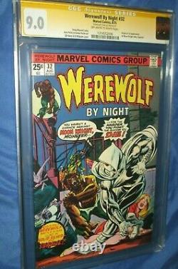 WEREWOLF BY NIGHT #32 CGC 9.0 SS Stan Lee 1st Appearance of MOON KNIGHT 1975