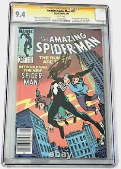 1984 Marvel Amazing Spider-Man #252 CGC 9.4 NM Signé par Stan Lee (1er costume noir)