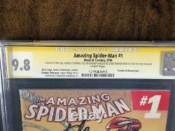2014 Amazing Spider-man #1 CGC 9.8 Signé X4 STAN LEE HUMBERTO RAMOS SOIE