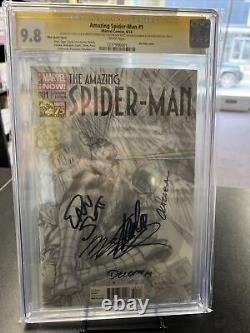 5x Signé Amazing Spider Man #1 1200 Ross Variant Stan Lee Delgado Ss Cgc 9.8