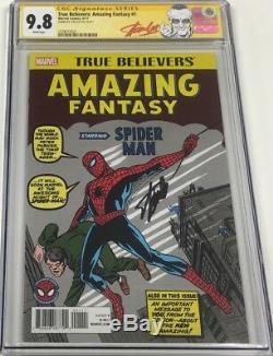 Amazing Fantasy # 15 Reprint Stan Lee Signé Cgc 9.8 Ss 1er Aspect Spiderman