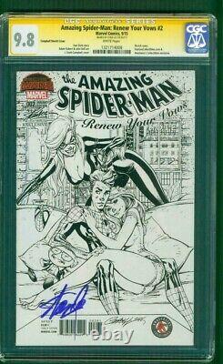 Amazing Spider Man 2 Cgc Ss 9.8 Stan Lee Auto Campbell Black Cat Sketch Variante