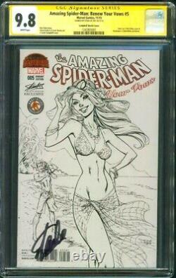 Amazing Spider Man 5 Cgc Ss 9.8 Stan Lee Auto Campbell Mary Jane Sketch Variante