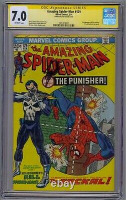 Amazing Spider-man #129 Cgc 7.0 Ss Signé Stan Lee 1er Punisher