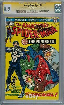 Amazing Spider-man # 129 Cgc 8.5 Signature Series Signe X3 Stan Lee 1st Punisher