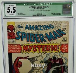 Amazing Spider-man #13 (1964) Cgc 5.5 Origine Qualifiée Et 1ère Application Mysterio Marvel