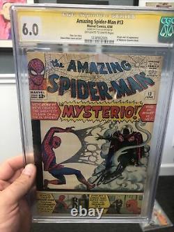 Amazing Spider-man #13 Cgc 6.0 1964 Signé Stan Lee! 1ère Application. Mysterio Mysterio