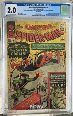 Amazing Spider-man #14 (1964) Cgc 2.0 - O/w To White 1st Green Goblin (osborn)