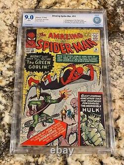 Amazing Spider-man #14 Cbcs 9.0 Comme Cgc Rare White Pgs 1st Green Goblin Mcu Key