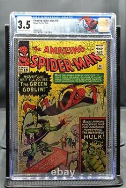 Amazing Spider-man #14 Cgc 3.5 Marvel 1964 1ère Apparition Green Goblin Stan Lee