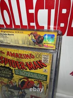 Amazing Spider-man #14 Cgc 4.0 Première Apparition De Green Goblin Signed Stan Lee