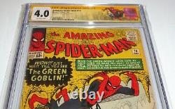 Amazing Spider-man #14 Cgc Ss Signature Autographe Stan Lee 1st Green Goblin Hulk