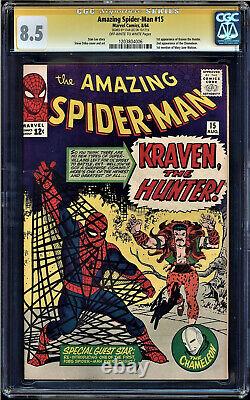 Amazing Spider-man #15 Cgc 8.5 Oww Ss Stan Lee 1er Kraven Appearance #1203804006