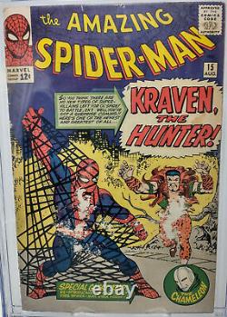 Amazing Spider-man #15 Marvel 1964 Cgc 1.8 Gd- 1ère Apparition De Kraven