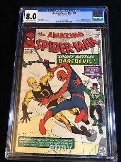 Amazing Spider-man #16 1st Daredevil Crossover Comparance Cgc 8.0 Numéro Cley