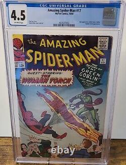 Amazing Spider-man #17 Marvel 1964 Cgc 4.5 2e Apparition Du Goblin Vert