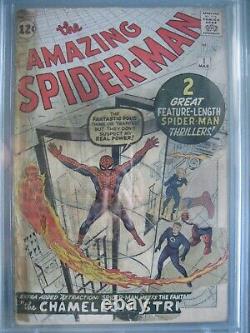 Amazing Spider-man #1 Cbcs 1.5 Wp (comme Cgc) Marvel 1963 1ère Application Chameleon