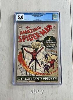 Amazing Spider-man #1 Cgc 5.0 Silver Age 1963 Key Off White New Label Stan Ditko