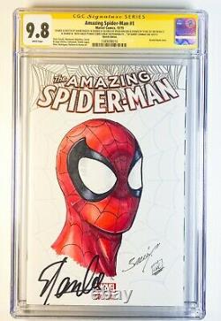 Amazing Spider-man 1 Cgc 9.8 Sign Stan Lee Sketch Bagley Couleur Kincaid Conway