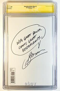 Amazing Spider-man 1 Cgc 9.8 Sign Stan Lee Sketch Bagley Couleur Kincaid Conway