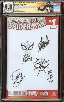 Amazing Spider-man #1 Cgc 9.8 Signé Stan Lee, Slott Sketch John Romita & Jr