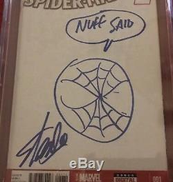 Amazing Spider-man # 1 Cgc 9.8 Sketch Et Signé Par Stan Lee Sur Son 95e Anniversaire