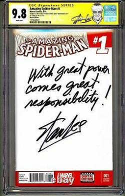 Amazing Spider-man #1 Cgc Ss 9.8 Stan Lee Citation Commentaire Avec Une Grande Puissance Vient