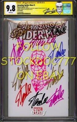 Amazing Spider-man #1 Cgc Ss 9,8 Stan Lee Signé 10x En Couleurs Sharpies 1/1