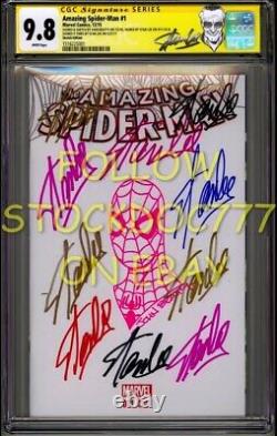 Amazing Spider-man #1 Cgc Ss 9,8 Stan Lee Signé 10x En Couleurs Sharpies 1/1