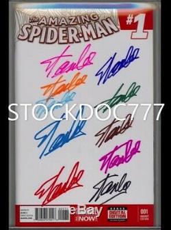 Amazing Spider-man # 1 Cgc Ss 9.8 Stan Lee Signé 11x En Couleur Sharples 1/1